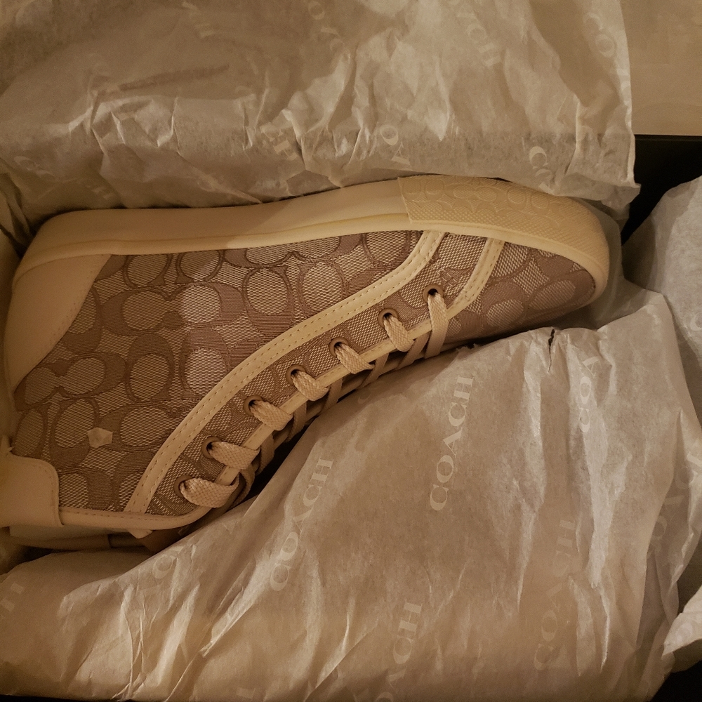 Coach Citysole Jacquard Logo High top Platform Sneakers - Picture 5 of 8